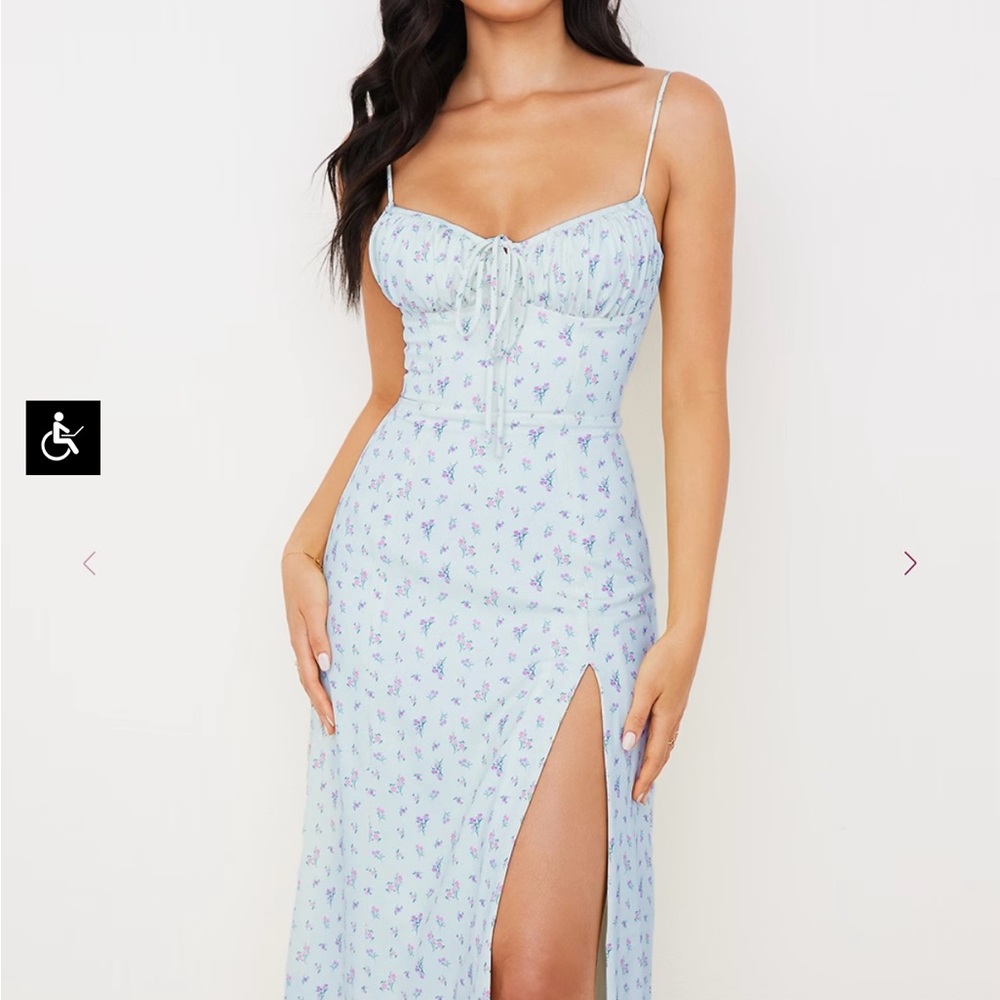 House of ca carina blue floral Strap Maxi Dress